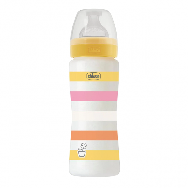 Chicco Μπιμπερό Πλαστικό Well Being Girl 330ML 4m+ 28637-11