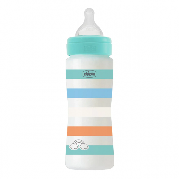 Chicco Μπιμπερό ΠλαστικόWell Being Boy  330ML 4Μ+ 28637-21