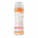 Chicco Μπιμπερό Well Being Γυάλινο Girl 240ml 0m+ 28721-11