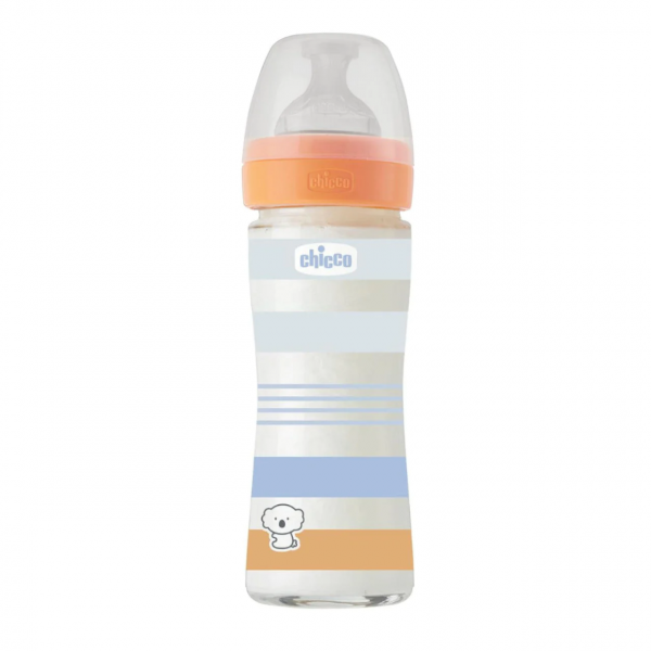 Chicco Μπιμπερό Well Being Γυάλινο Boy 240ml 0m+ 28721-21