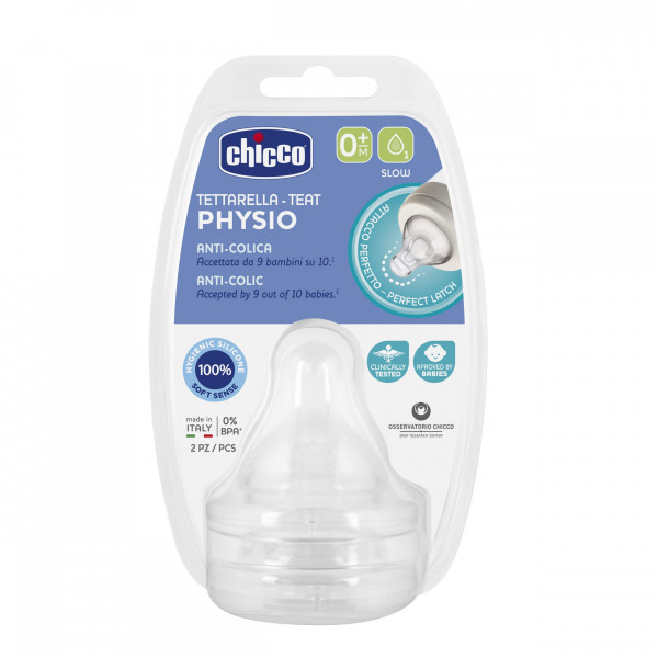 Chicco Θηλή από Σιλικόνη Physio Perfect 5 Κανονικής Ροής Για 0+ Μηνών 2τμχ B50-20311-00