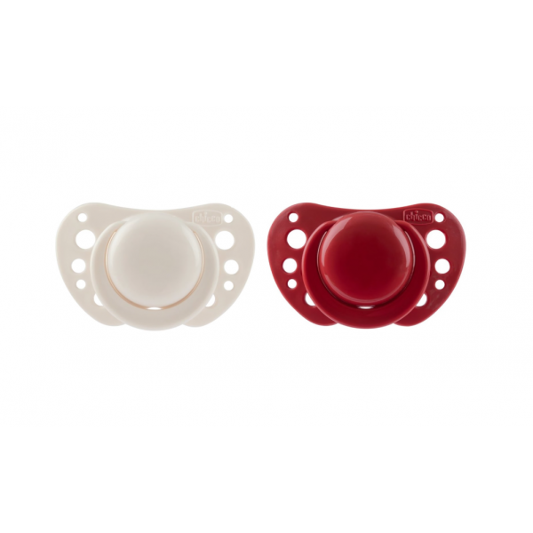 Chicco Πιπίλα  Physio Air με Θηλή Σιλικόνης & Θήκη σε Μπεζ-Μπορντώ Για 6-16m C20-75033-33