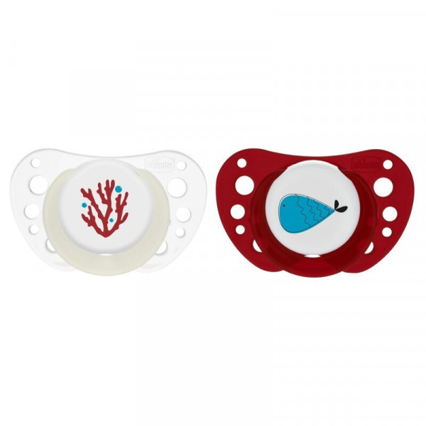 Chicco Πιπίλα Physio Air Σετ 2 τμχ Μπεζ - Μπορντό 16-36m C20-75086-91
