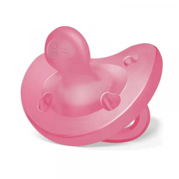 Chicco Πιπίλα Όλο Σιλικόνη Physio Soft Pink 6-16m+ C60-73091-92