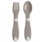 Chicco First Cutlery Σετ Κουταλοπίρουνα 2 τμχ Για 12m+ Grey F01-16101-35 Chicco First Cutlery Σετ Κουταλοπίρουνα 2 τμχ Για 12m+ Grey F01-16101-35