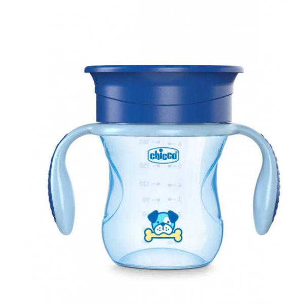 Chicco Παιδικό Ποτηράκι Perfect από Πλαστικό Μπλε Σκύλος 200ml για 12m+ F04-06951-20-01