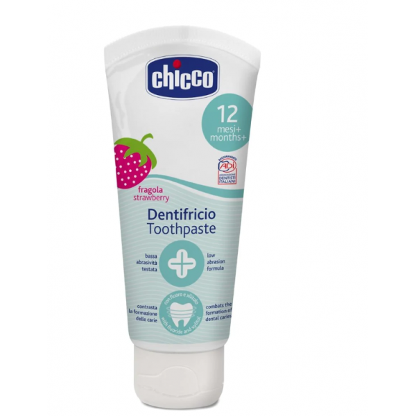 Chicco Οδοντόκρεμα Φράουλα 12M+ 50ml Με Φθόριο 07429-00