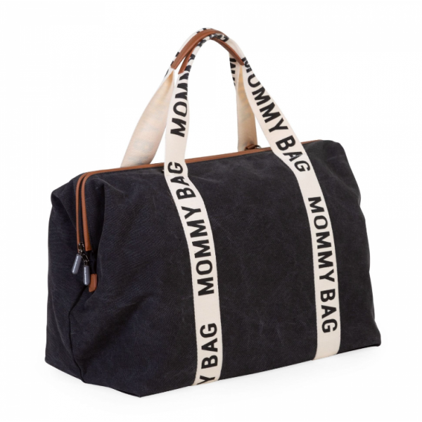 Childhome Τσάντα Αλλαγής Mommy Bag Signature Canvas Black BR77289