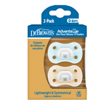 Dr Brown s Advantage Πιπίλες Σιλικόνης 0-6m 2τμχ Blue-Beige PA12023