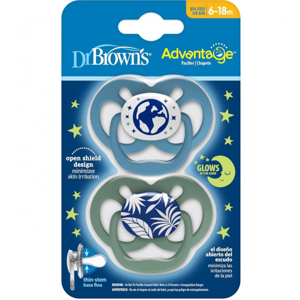 Dr Brown s Advantage Night Σιλικόνης Blue Astronaut 6-18m 2τμχ  PA 22004