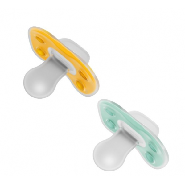 Dr Brown s Advantage Πιπίλες Σιλικόνης 6-18m 2τμχ Blue-Yellow PA22034