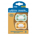 Dr Brown s Advantage Πιπίλες Σιλικόνης 6-18m 2τμχ Blue-Yellow PA22034