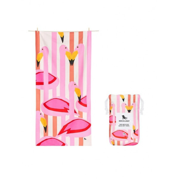 Dock & Bay Παιδική πετσέτα Θαλάσσης - Flamboyant Flamingos Microfiber (Μικροϊνες) 160x90 εκ 0650966968489