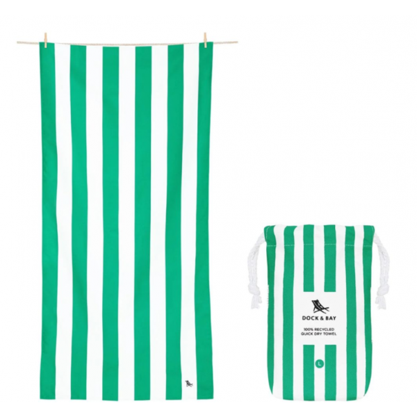 Dock & Bay Πετσέτα θαλάσσης Quickdry L (160x90cm) Cancun Green 5060668830925