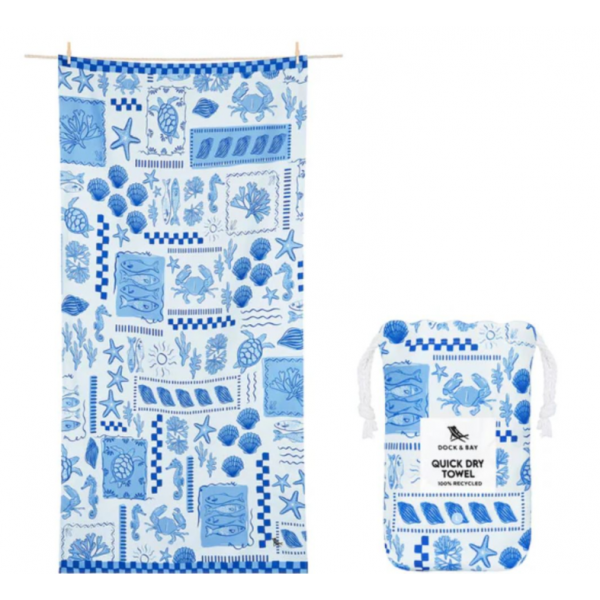 Dock & Bay Πετσέτα θαλάσσης Quickdry XL 200x90cm Grecian Shores Μικροϊνες 5061011623485