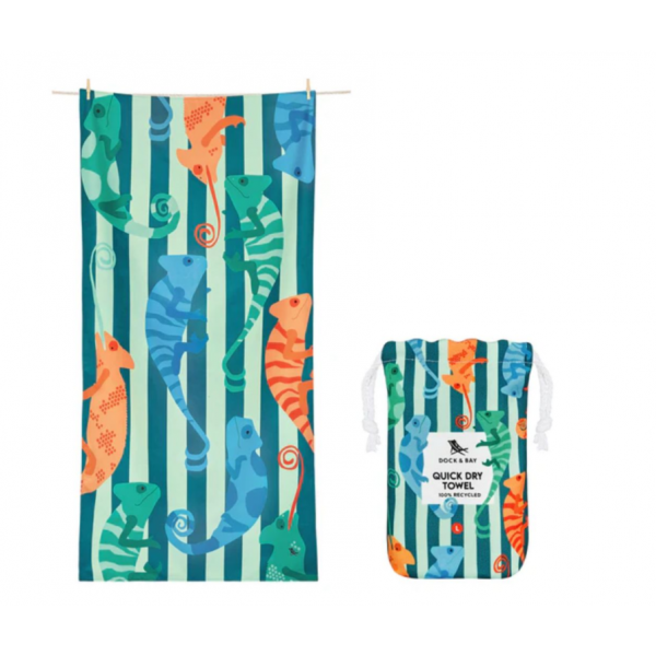 Dock & Bay: Παιδική πετσέτα θαλάσσης  Karma Chameleon Microfiber 130x70cm 5061011623874