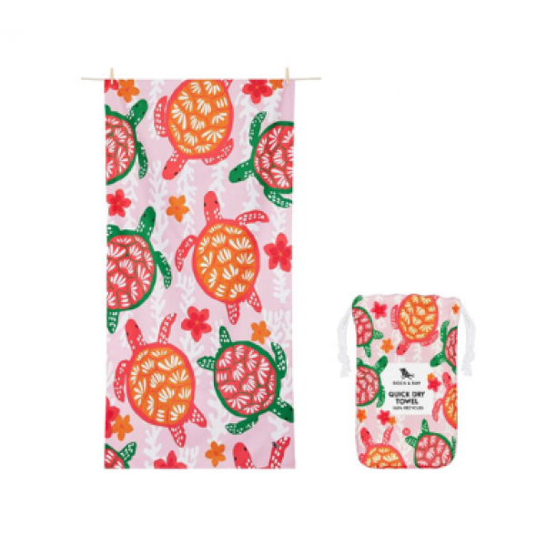 Dock & Bay: Παιδική πετσέτα θαλάσσης - Turtley Tropical Microfiber 130x70cm 5061011623881
