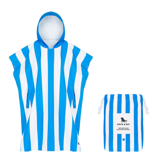 Dock & Bay Πόντσο Ενηλίκων Quickdry Bondi Blue Microfiber Μ 90x70 cm 5061011623836