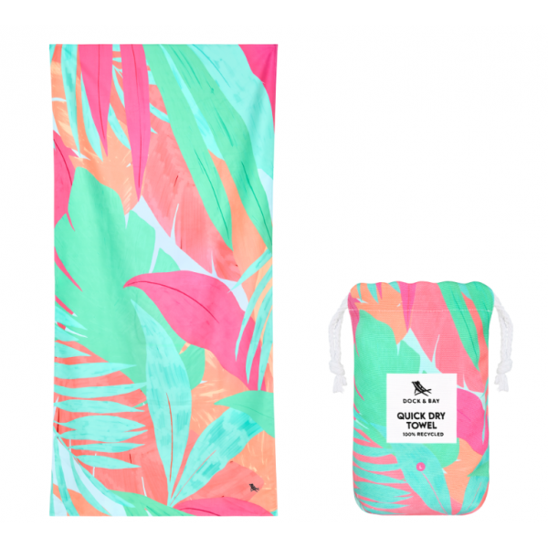 Dock & Bay Πετσέτα θαλάσσης Quickdry L 160x90cm Hot Tropics Microfiber 5061011625199