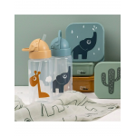 Done By Deer Ποτήρι με καλαμάκι Raffi Mustard 350ml BR76442