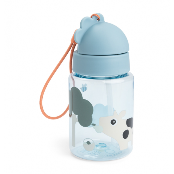 Done by Deer Παγουρι Με καλαμάκι Σιλικόνης Tiny Farm Blue 6m+ 280ml BR79503