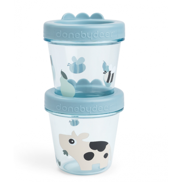 Done by Deer Δοχείο Αποθήκευσης Φαγητού tiny farm blue 2 τεμ 150ml & 150ml BR79518