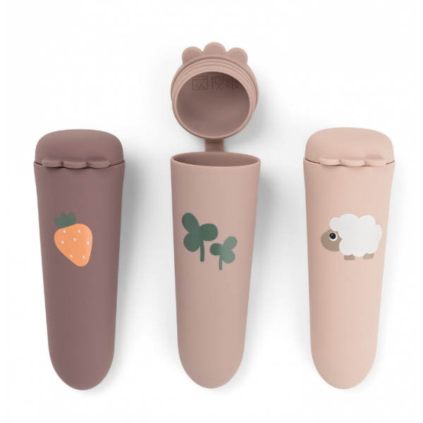 Done by Deer Παγωτοθήκες σιλικόνης tiny farm powder 3 τεμάχια BR79981