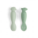 Done by Deer Εκπαιδευτικά Κουτάλια από σιλικόνη tiny farm Green +0μ 2 τεμ BR79983