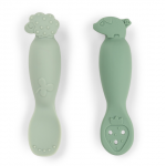 Done by Deer Εκπαιδευτικά Κουτάλια από σιλικόνη tiny farm Green +0μ 2 τεμ BR79983