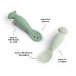 Done by Deer Εκπαιδευτικά Κουτάλια από σιλικόνη tiny farm Green +0μ 2 τεμ BR79983