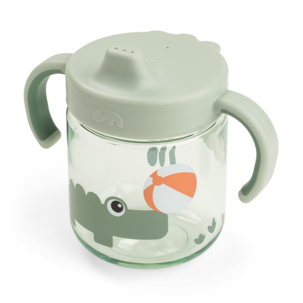 Done by Deer Εκπαιδευτικο Ποτήρι Με Στόμιο Και Λαβές Tiny Farm Green 260ml BR79993