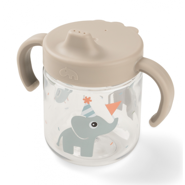 Done by Deer Εκπαιδευτικο Ποτήρι Με Στόμιο Και Λαβές Tiny Farm Celebration Sand 260ml BR79994