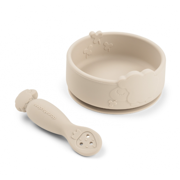 Done by Deer Σετ Φαγητού Με Αντιολισθητική Βάση Stick & Stay Sheepy Sand  260ml BR90002