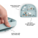 Done by Deer Δίσκος Από Πλαστικό Με Χωρίσματα Tiny Farm Blue BR90008