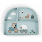 Done by Deer Δίσκος Από Πλαστικό Με Χωρίσματα Tiny Farm Blue BR90008