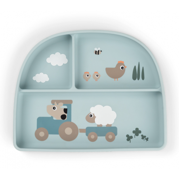 Done by Deer Δίσκος Από Πλαστικό Με Χωρίσματα Tiny Farm Blue BR90008