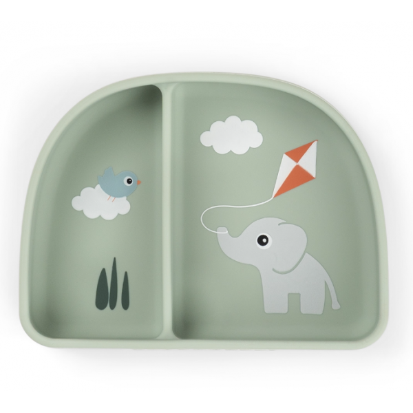 Done by Deer Μπωλ Από Σιλικόνη Με Χωρίσματα Playground Green BR90015