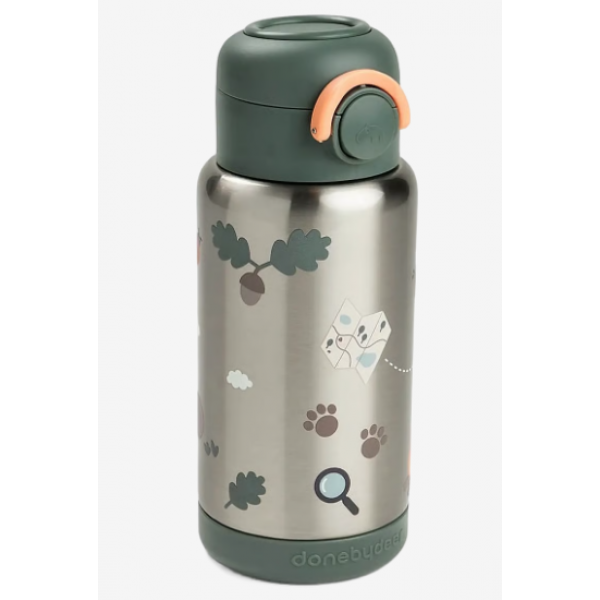 Done by Deer Ισοθερμικό Παγούρι με Καλαμάκι Tiny Farm Green 340 ml BR90111