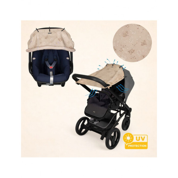Dooky Ηλιοπροστασία καροτσιού UPF50+ Romantic Leaves Μπεζ DK-126712