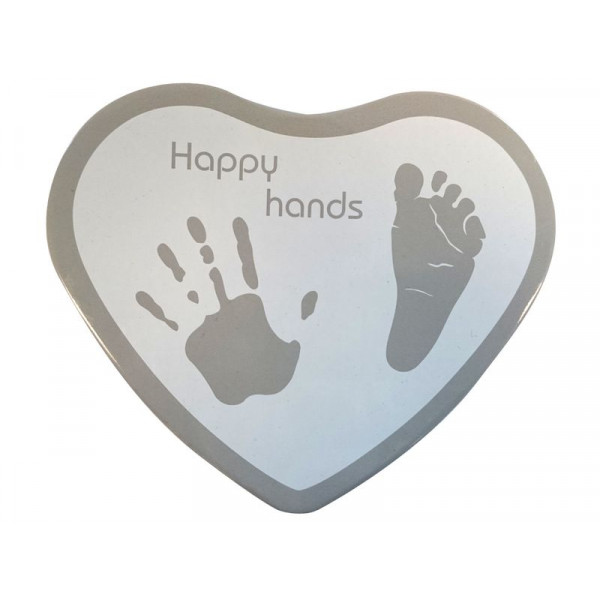 Happy hands Αναμνηστικό κουτάκι πηλού καρδιά XP.130001.SILVER