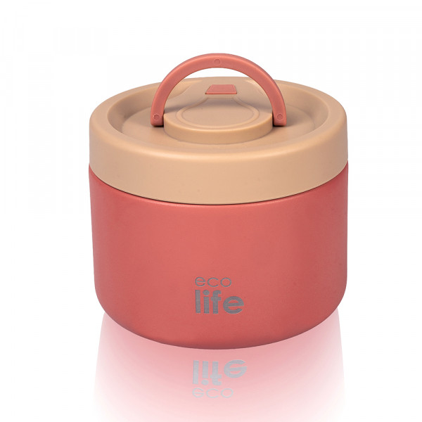 eco life Στρογγυλό Θερμός Φαγητού 650ml Κοραλλί 5208009004943