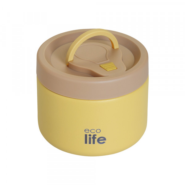 eco life Στρογγυλό Θερμός Φαγητού 650ml Κίτρινο 5208009003601