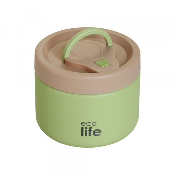 eco life Στρογγυλό Θερμός Φαγητού 650ml Πράσινο 5208009003618