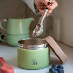 eco life Στρογγυλό Θερμός Φαγητού 650ml Πράσινο 5208009003618