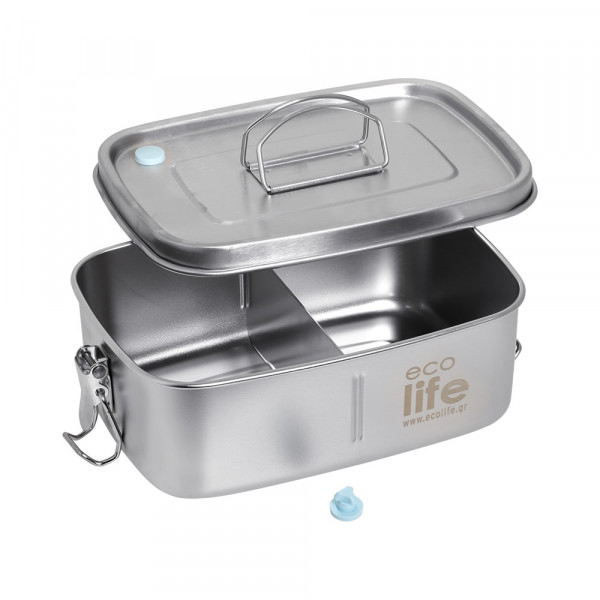 eco life Ανοξείδωτο Φαγητοδοχείο 1lt Μονού Τοιχώματος (Ανοξείδωτο Καπάκι) INOX 5208009002116