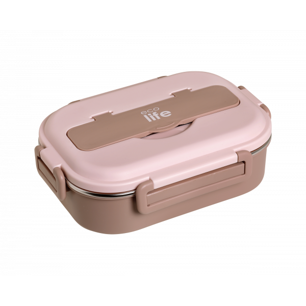 eco life Φαγητοδοχείο 1Lt  3 Θέσεων Ροζ   5208009003182