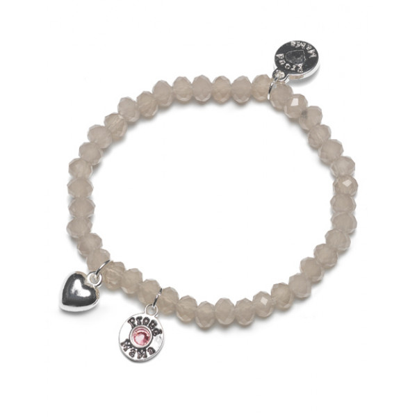 Proud Mama Βραχιόλι Charm Crystal Pink PM-381