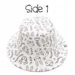 FlapJackKids Kids’ Colouring Sun Hat Medium 3-4year – Bunny FJKCS906M