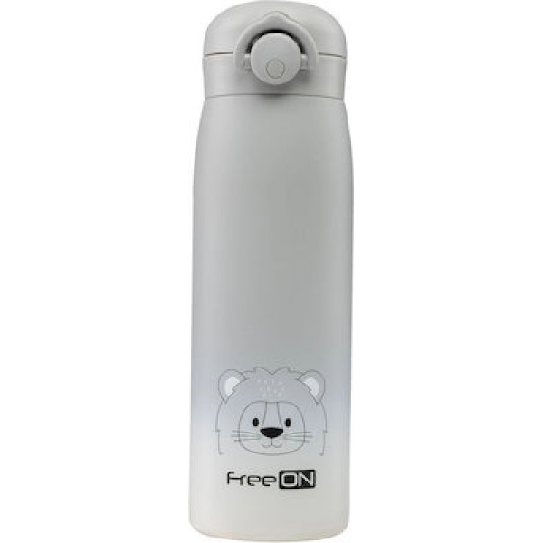 FreeON Θερμός Μπουκάλι Ανοξείδωτο 2 σε 1 480ml  Lion Gray 380715