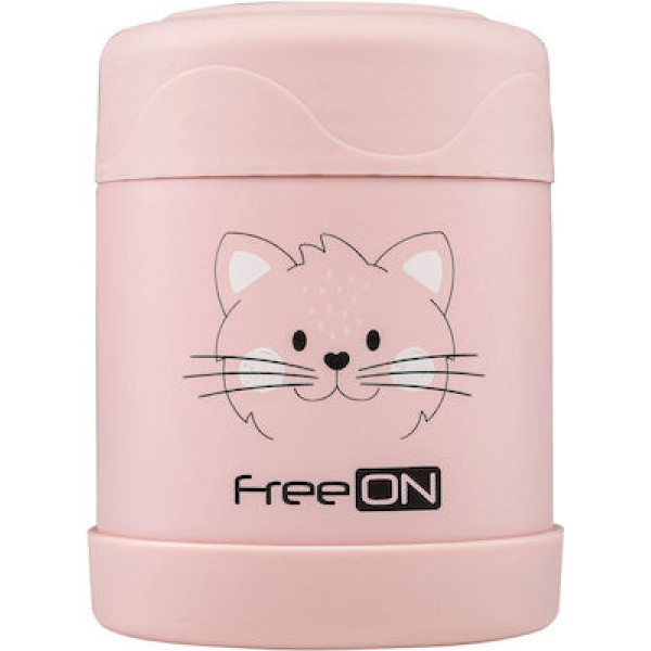 FreeOn Ανοξείδωτο Θερμός Φαγητού 350ml Kitty Pink 380722